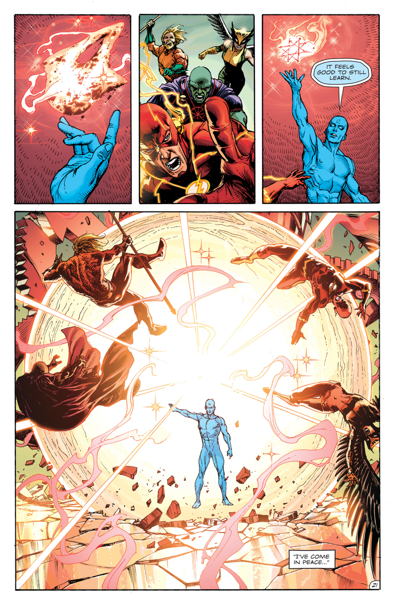 Doctor Manhattan experimenting with magic.